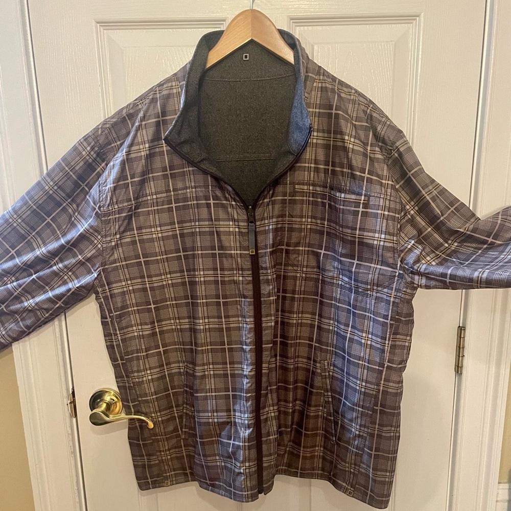 Full Zip, Reversible Men’s Lined Golf Jacket, Xxl Gre… Gem